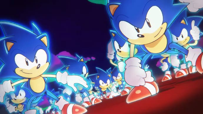 Mehrere Sonics in der Eröffnung von Sonic Superstars