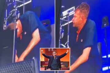 Damon Albarn breaks down in tears on stage at Blur's Wembley gig