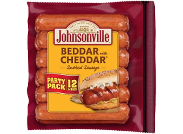 12 verpackte Johnsonville-Beddar mit geräucherter Cheddar-Wurst