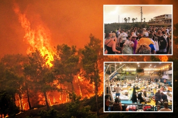 Briten werden zur Evakuierung aufgefordert, da ein riesiger Waldbrand über die Ferieninsel fegt