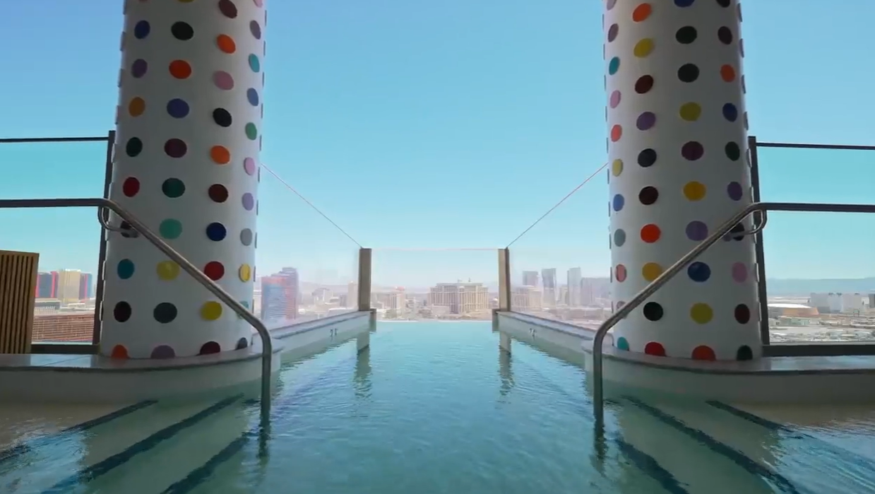 The overhang pool that offers stunning views of Vegas