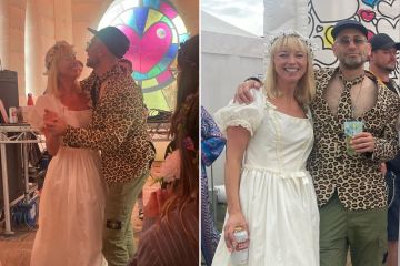 Sara Cox renews wedding vows at  Bestival and celebrates with a  Stella