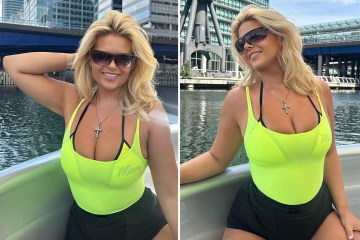 Ring girl Apollonia Llewellyn stuns in see-through top for boat BBQ