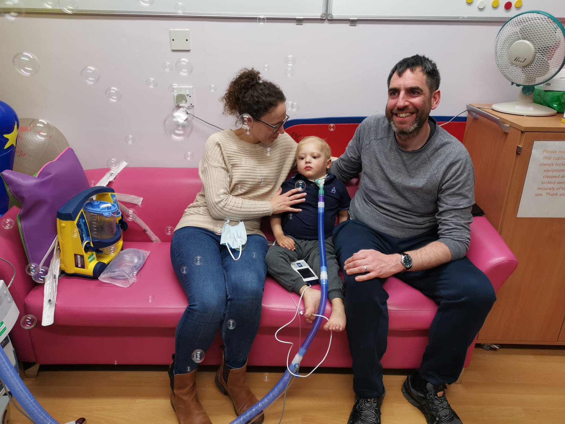 Dad Gregg (pictured with Lindsay and Sebastian), 43, described feeling "numb" after nurses told him Sebastian might not survive