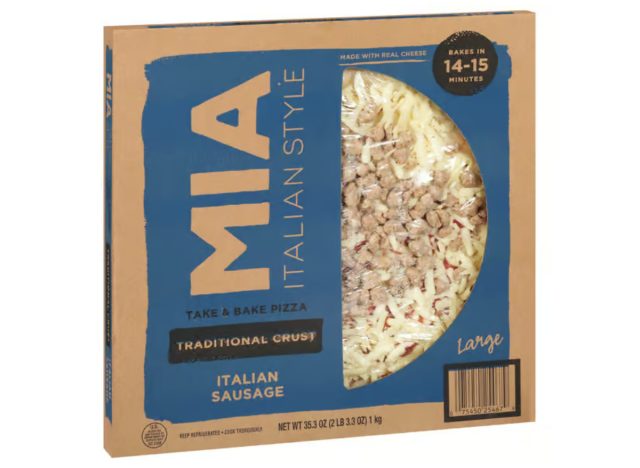 Hy-Vee Mia, italienische Wurst, Pizza zum Mitnehmen und Backen im italienischen Stil