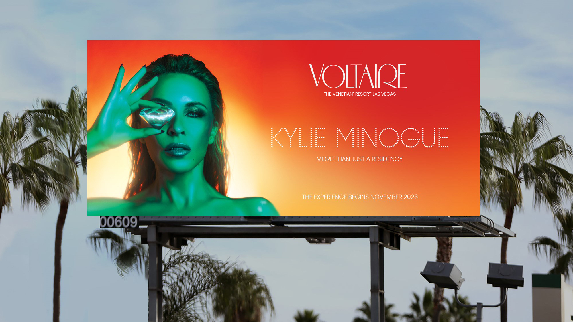 Eine Werbetafel, die für Kylies Residenz wirbt