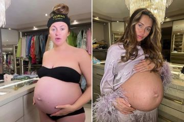 Die schwangere Charlotte Dawson zeigt ihren riesigen Babybauch in schwarzer Unterwäsche
