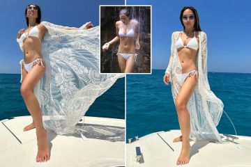 Myleene Klass stellt den legendären „I'm A Celebrity“-Moment im weißen Bikini nach