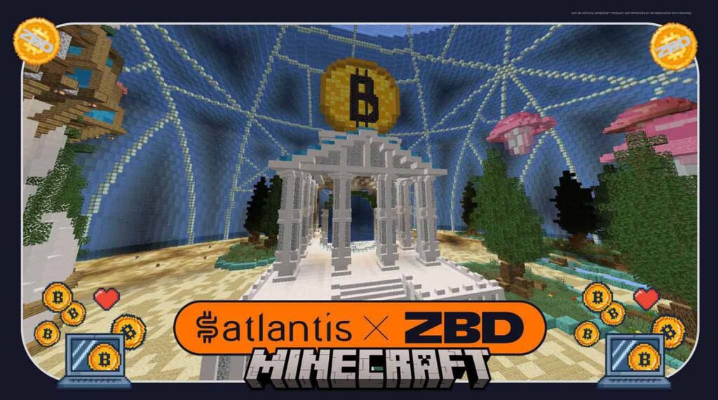 Bitcoin-Integration für Minecraft mit Satlantis und Zebedee-Partnerschaft.