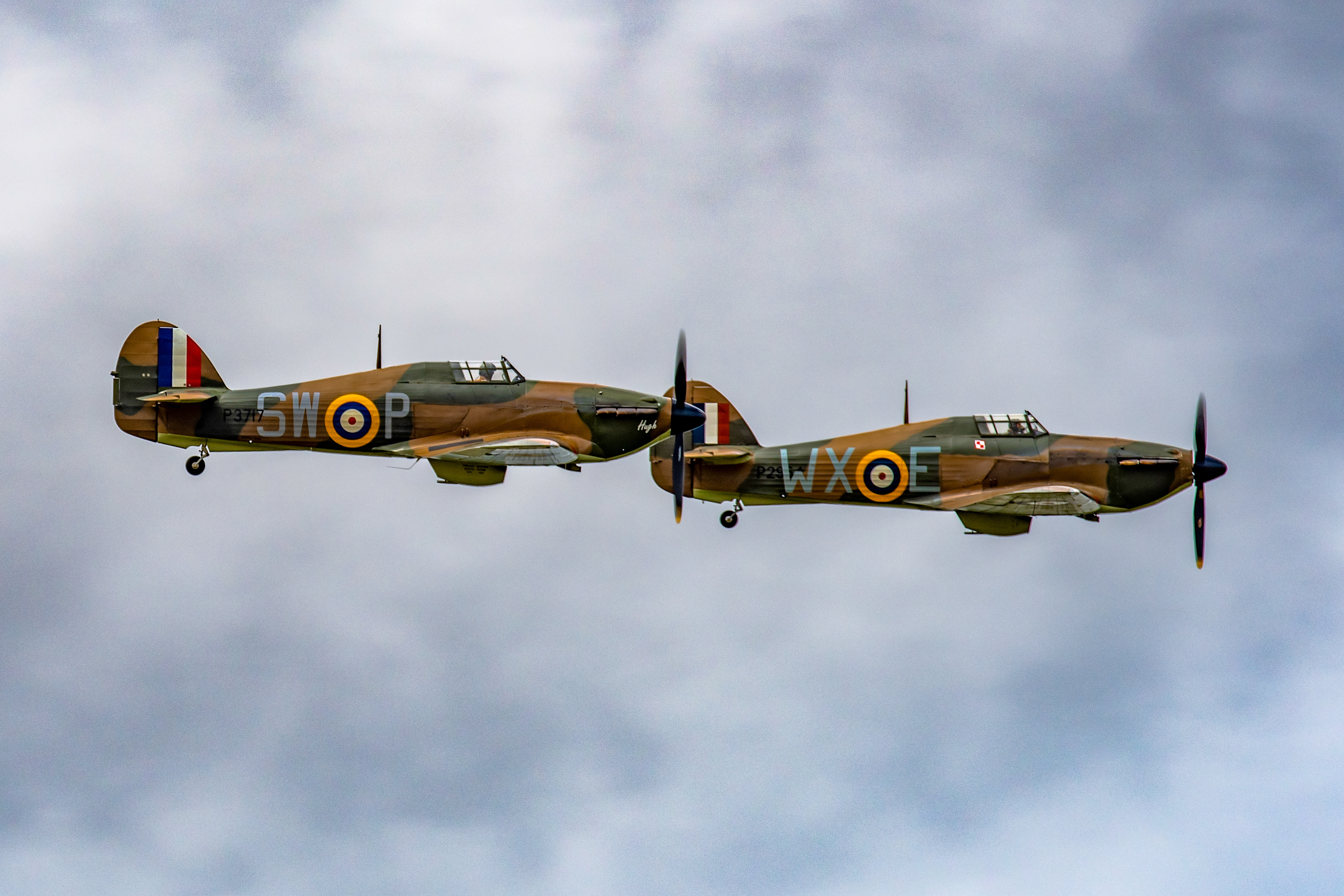 Spitfires waren ebenfalls am Himmel, um die Menge zu unterhalten