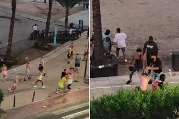 Moment: Briten prügeln sich mit Straßenverkäufern auf Ibiza, die Urlauber schlagen und treten