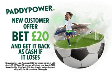 Paddy Power: Erhalten Sie Geld in bar bis zu 20 £ zurück, wenn Ihre erste Fußballwette verliert