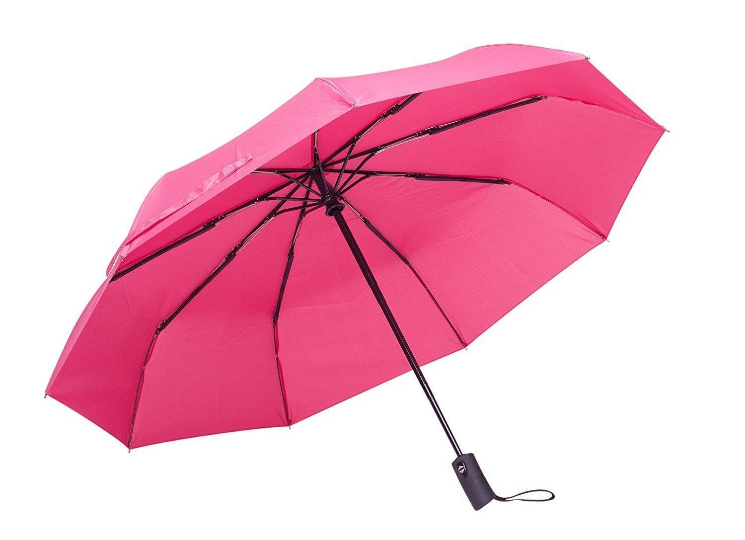 Strong, sturdy and pretty in pink makes the Rain-Mate Travel Umbrella an all-round winner