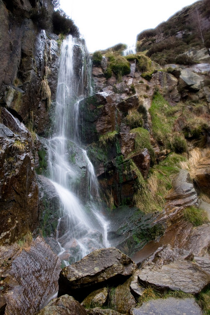Das Wasser des Wasserfalls bildet den Old Brook, einen Nebenfluss des Flusses Beal