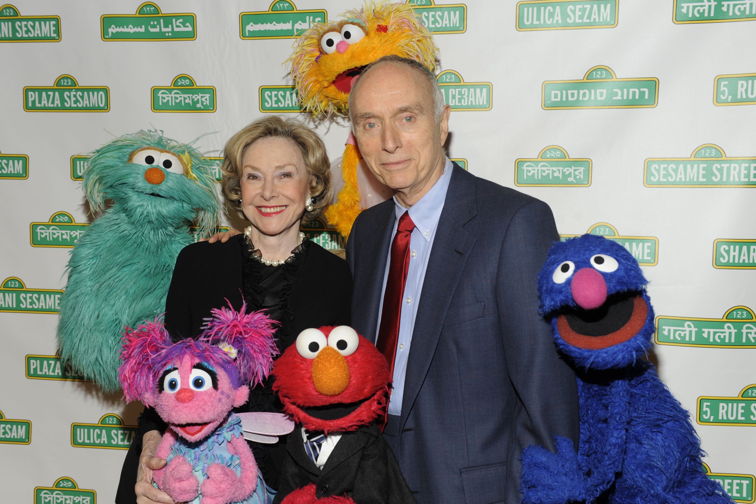 Joan Ganz Cooney, left, and Lloyd Morrisett, right, co-founded the Children's Television Workshop and co-created Sesame Street