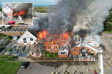 Bei Harvester bricht Feuer aus, während riesige Flammen durch das Restaurant fegen