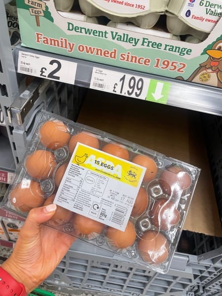 Asda-Eier gehören zu den Grundnahrungsmitteln, die sie vorschlägt