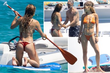 Rita Ora begeistert, als sie ihren Tanga-Bikini auszieht, um mit ihrem Hollywood-Ehemann Paddleboard zu machen