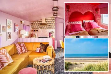 Der von Barbie inspirierte Wohnwagen, den Sie in Großbritannien mieten können, liegt direkt am Strand