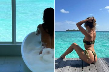 Samie Elishi von Love Island zeigt alles, als sie auf den Malediven ein Bad nimmt