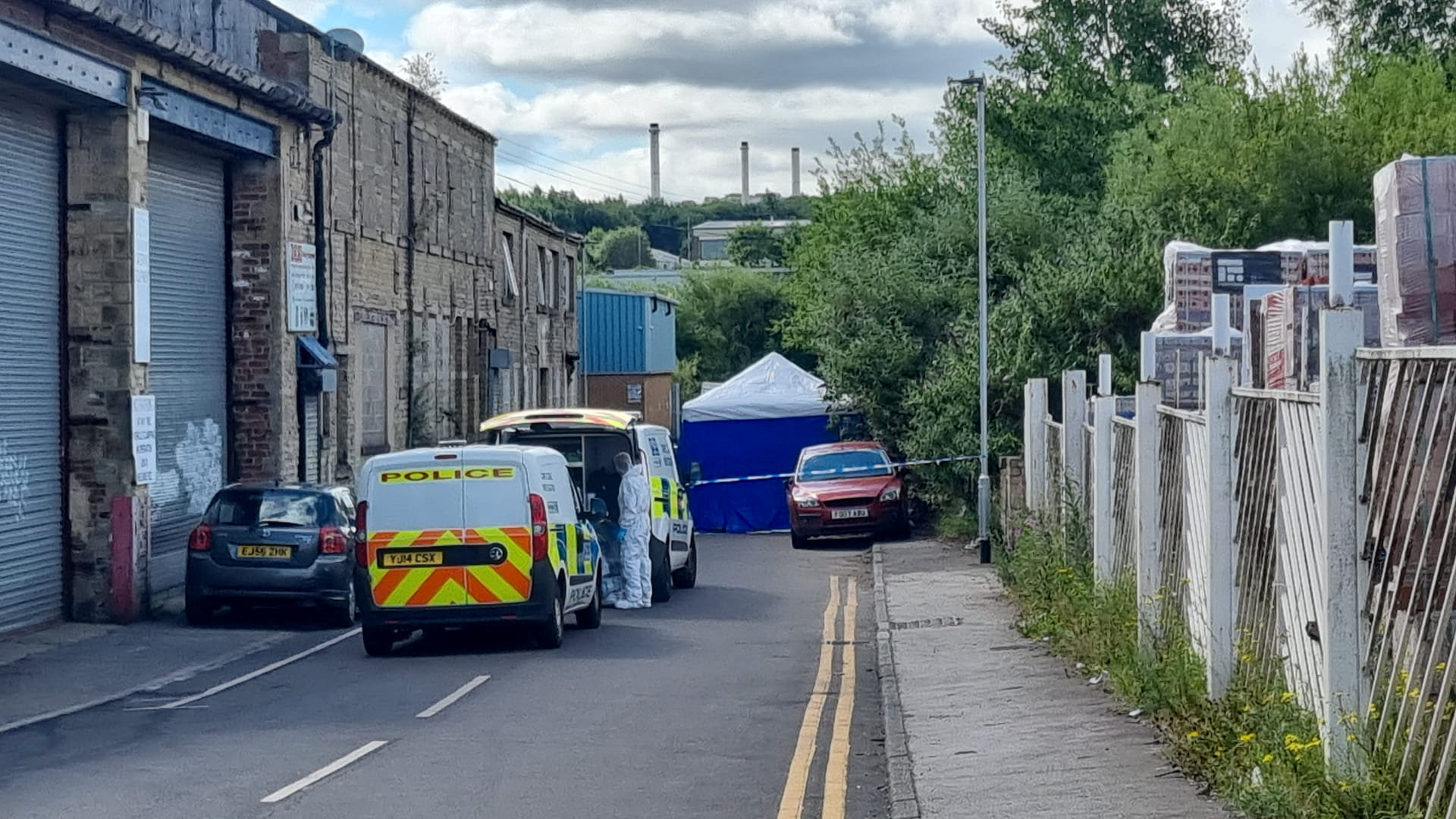 Police investigated the scene of the crime in West Yorkshire