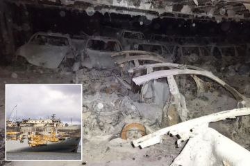 Unglaubliche Fotos zeigen 2.700 Autos, die bei einem „EV-Brand“ an Bord eines Frachtschiffs geschmolzen sind