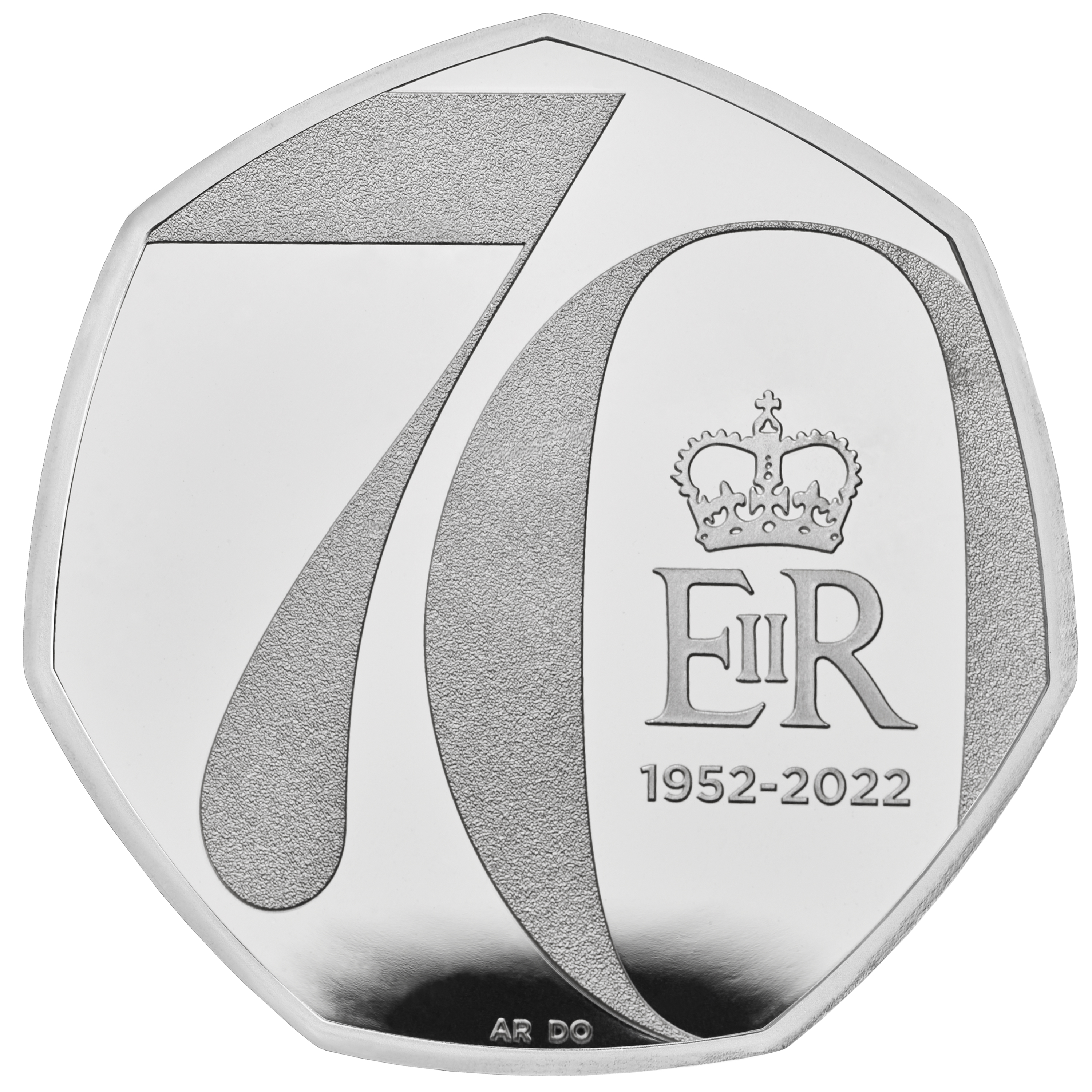 Die 50-Pence-Münze zum Gedenken an das Platin-Jubiläum Ihrer Majestät der Königin