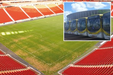 Der legendäre Austragungsort der Weltmeisterschaft mit 72.000 Sitzplätzen wurde aufgegeben und der Parkplatz ist jetzt ein Busdepot