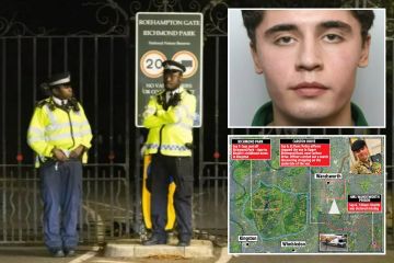Polizisten sperren riesigen Londoner Park ab, während Hubschrauber nach entflohenen Terrorverdächtigen suchen