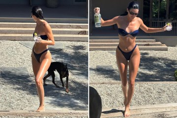 Kendall präsentiert ihre Modelfigur in einem winzigen Bikini, während sie an 818 Tequila nippt