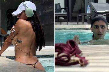 Mia Khalifa trägt in einem gewagten Video, in dem sie für ihre umstrittene neue Marke wirbt, keinen BH