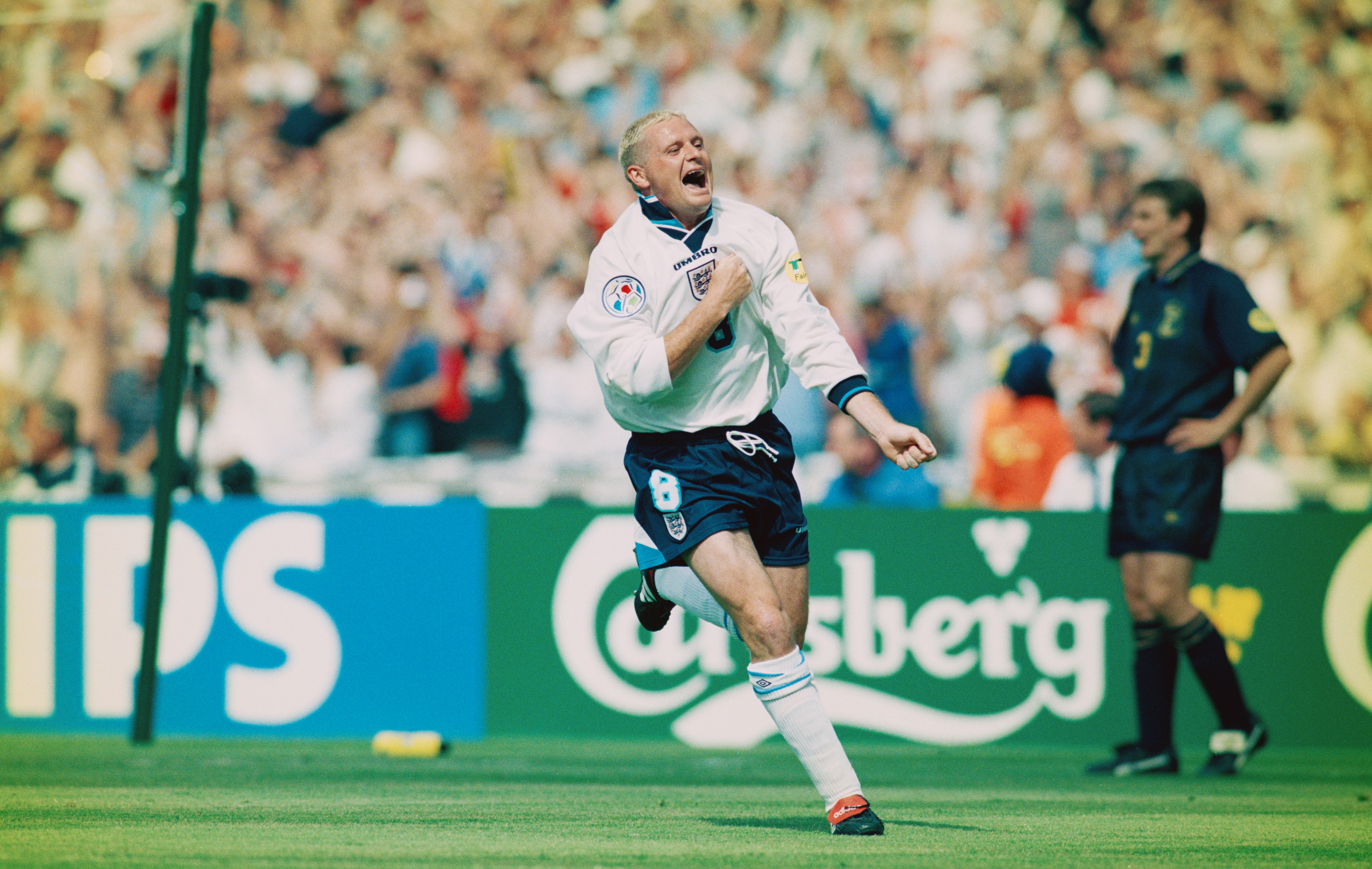 Paul Gascoigne erzielte bei der EM 96 gegen Schottland eines der größten Tore Englands aller Zeiten