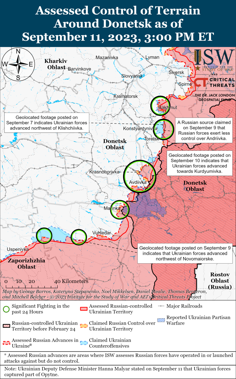 Die Ukraine rückt am 11. September in die Nähe der Stadt Donezk vor