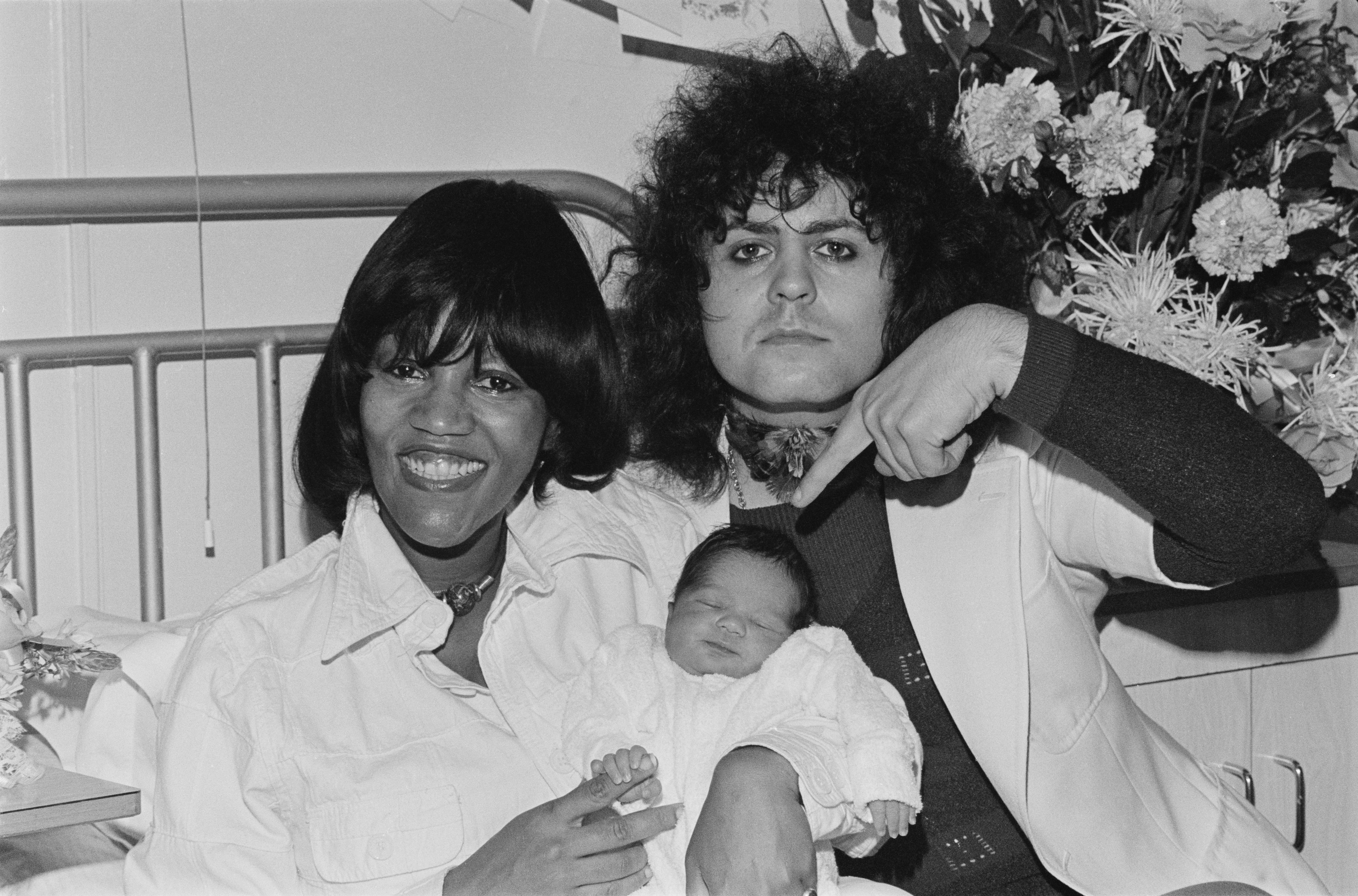 Marc's partner Gloria Jones, who survived the fatal smash, and son Rolan who was just two when his father passed away