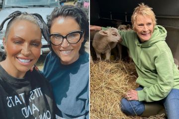 Die EastEnders-Stars Jessie Wallace und Linda Henry helfen Jodie Marsh auf ihrer Farm