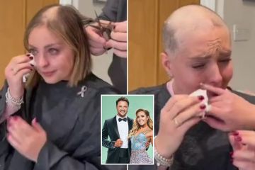 Herzzerreißender Moment: Amy von Strictly schluchzt, als sie sich im Kampf gegen den Krebs den Kopf rasiert