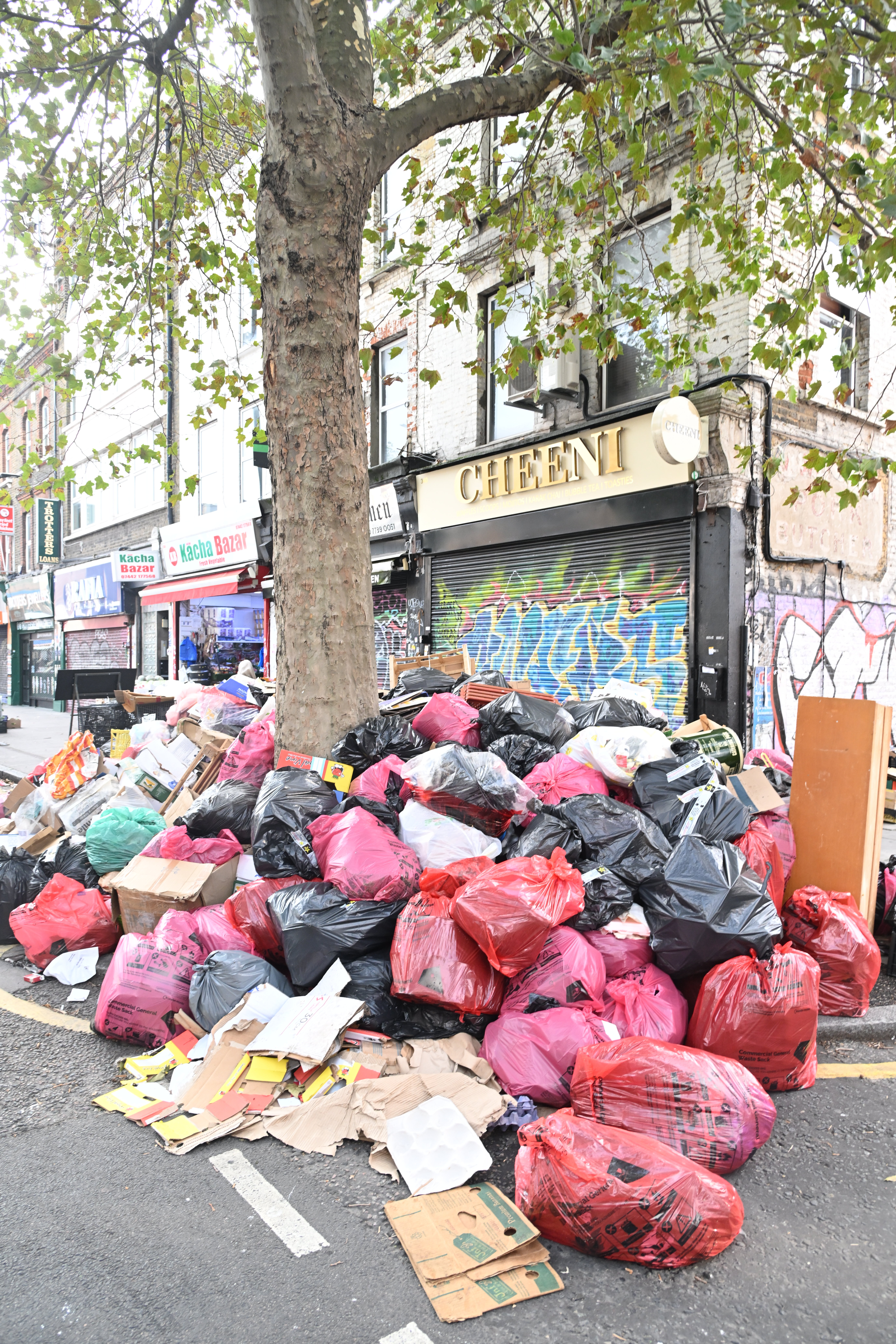 Fotos und Videos zeigen hoch aufgetürmte Mülltürme