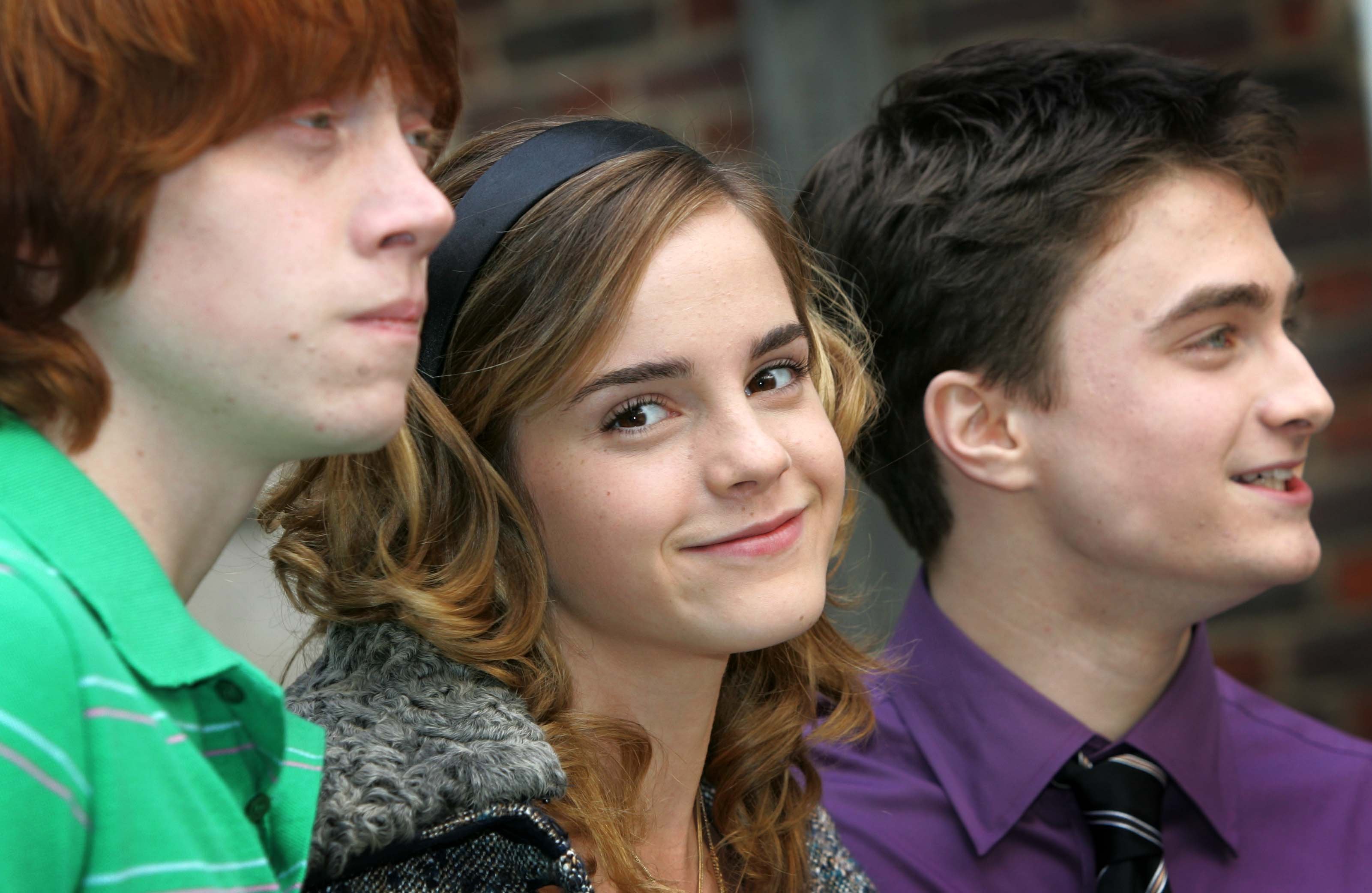 Emma, ​​Daniel Radcliffe und Rupert Grint etwa zur Zeit der Veröffentlichung des Films