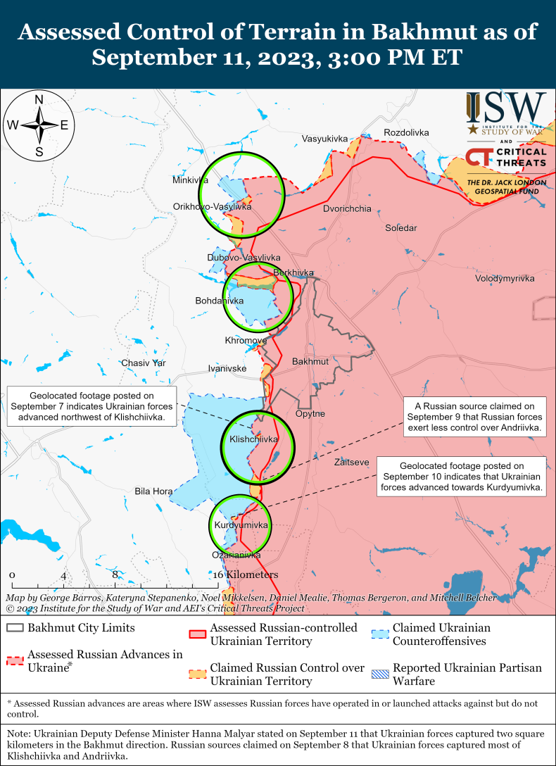 Die Ukraine rückt in die Nähe von Bachmut vor, 11. September