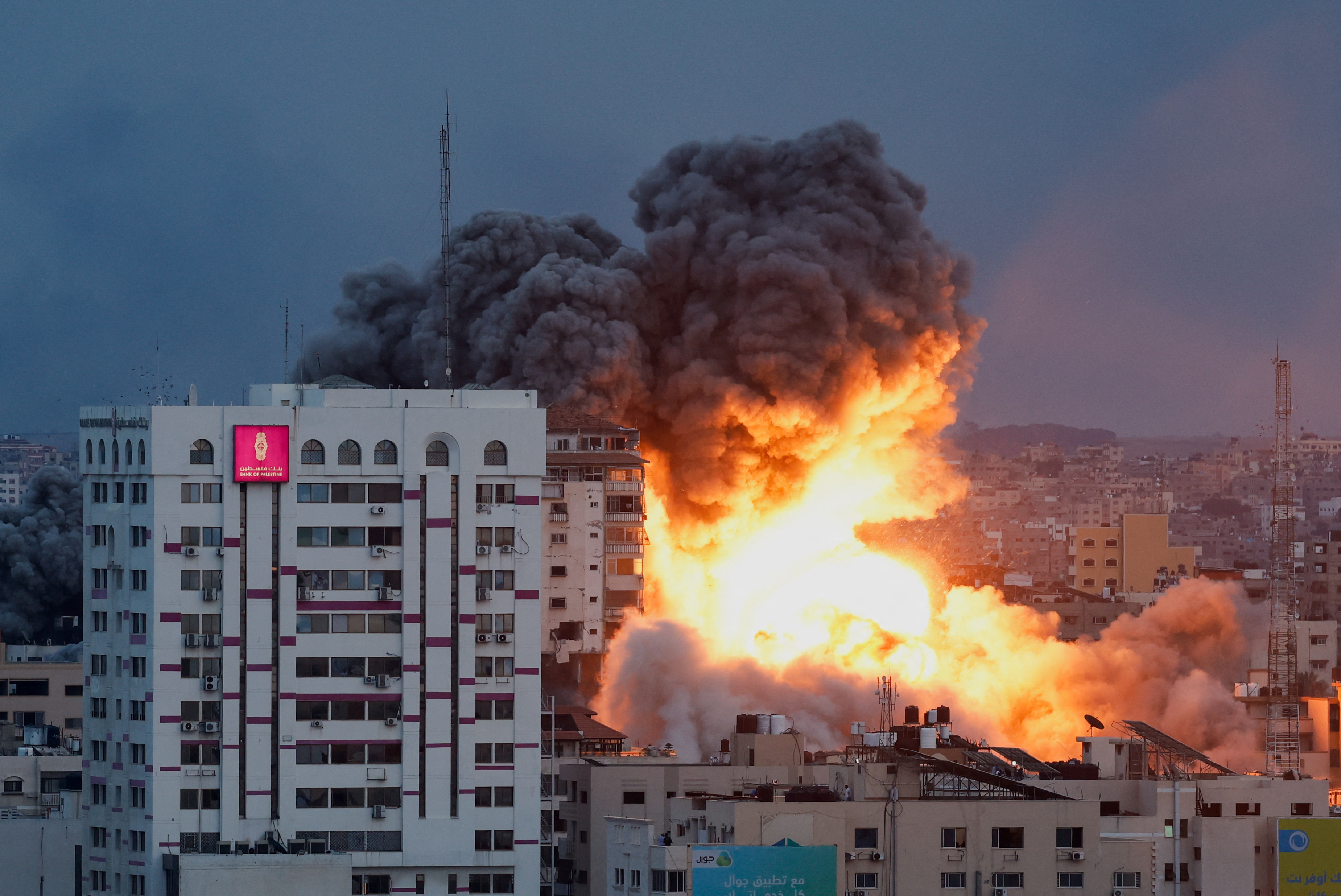 Towers in Gaza city have been reduced to rubble as Israel fights back