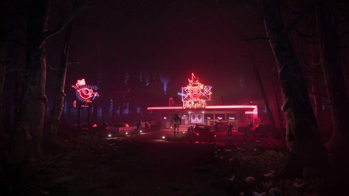 Werbebild für die Dead Island 2-Erweiterung Haus mit Neonbeleuchtung