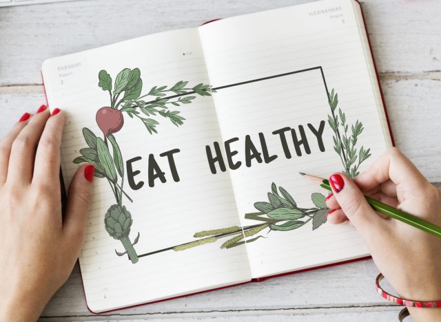 gesunde Ernährung, Diät zur Gewichtsreduktion, Journalkonzept