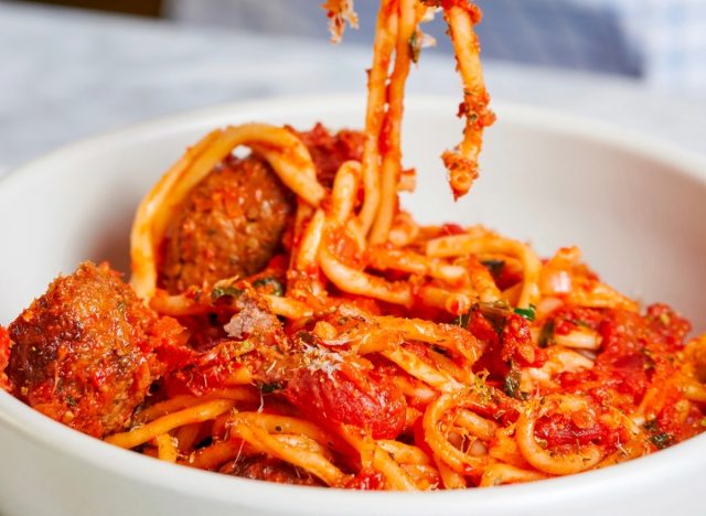 Norditalienische Spaghetti und Fleischbällchen