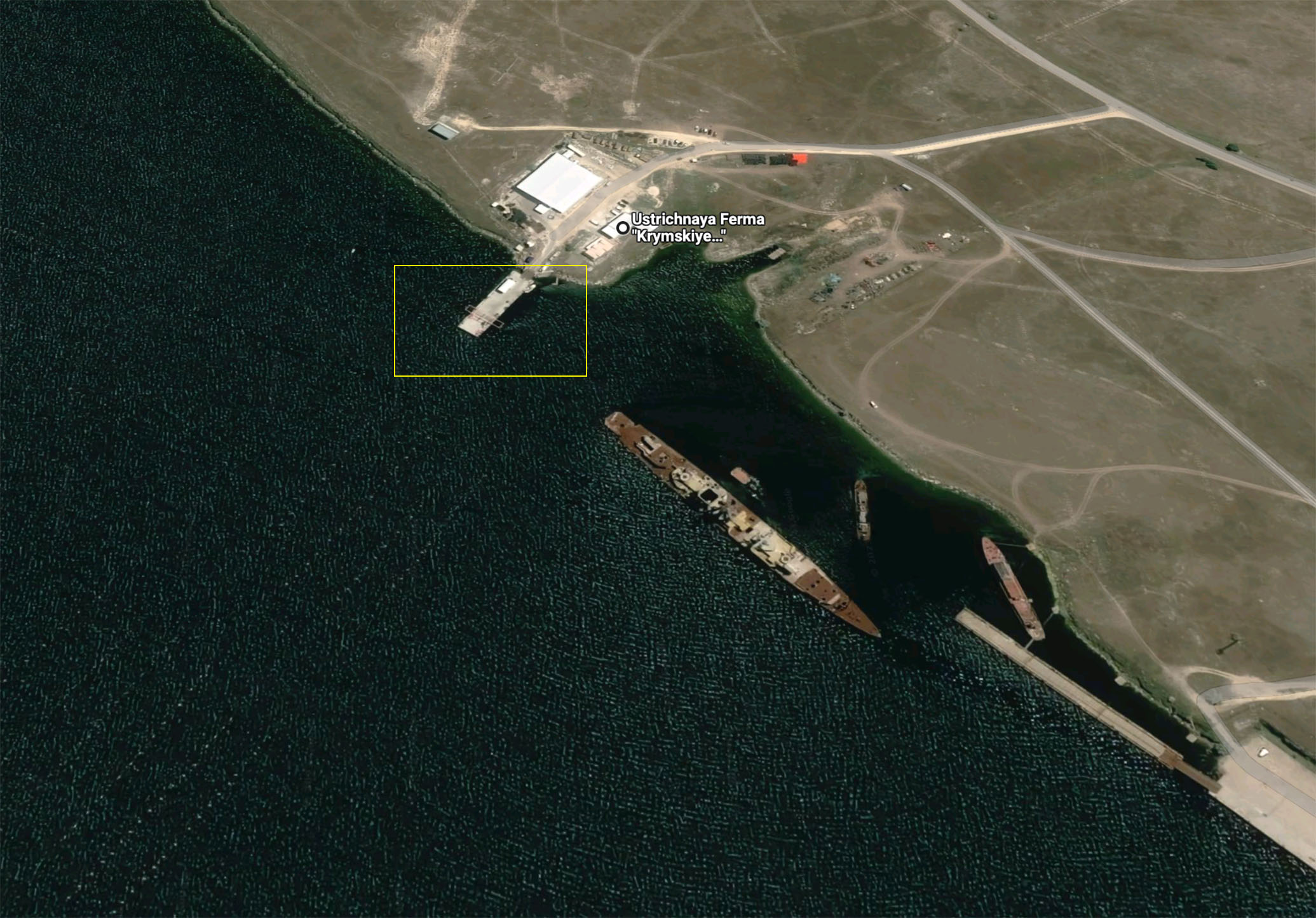 Satellitenbilder deuten darauf hin, dass Delfin-Seegehege nach Novoozerne verlegt wurden