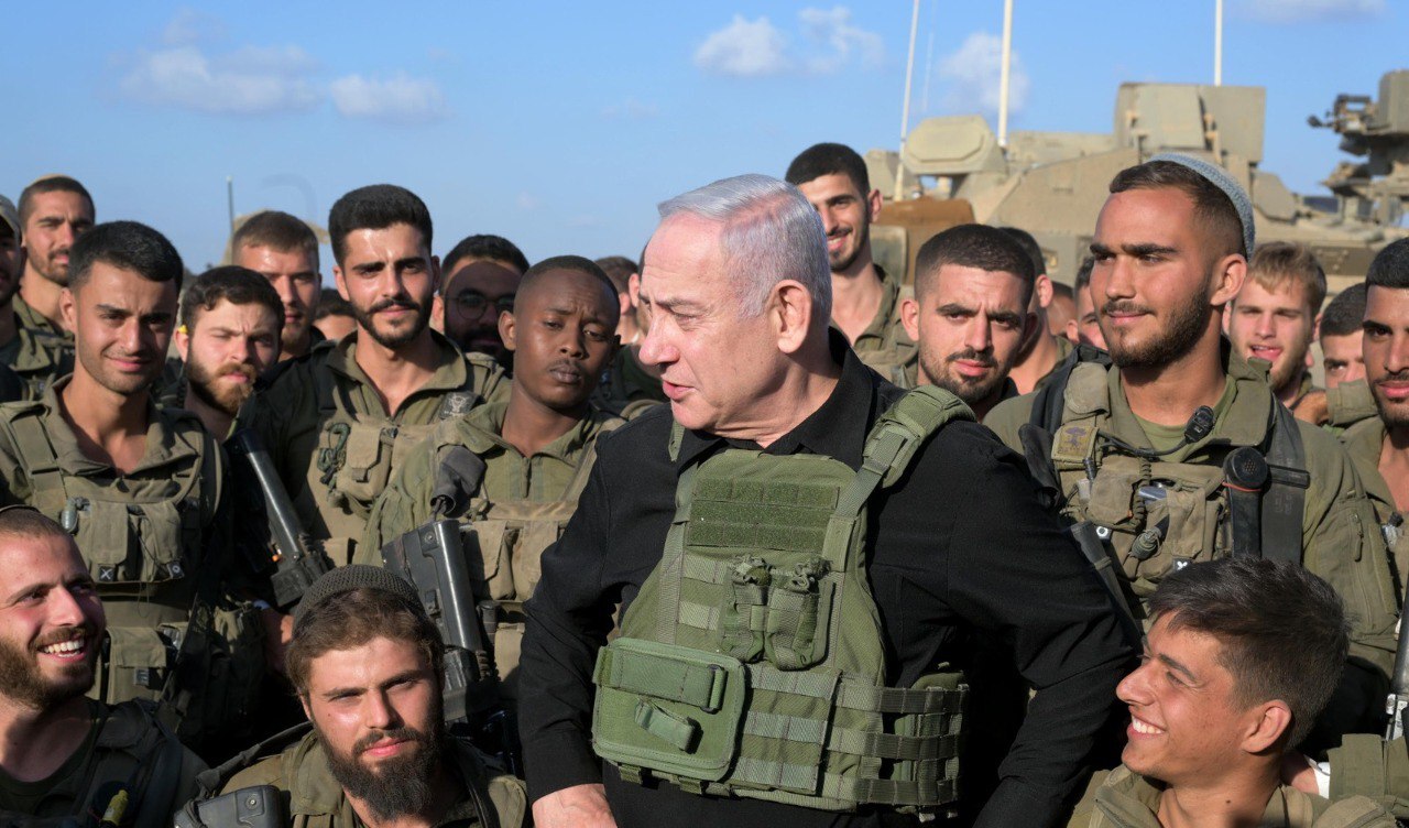 Der israelische Ministerpräsident Netanyahu traf sich mit Soldaten, die in der Nähe des Gazastreifens stationiert waren