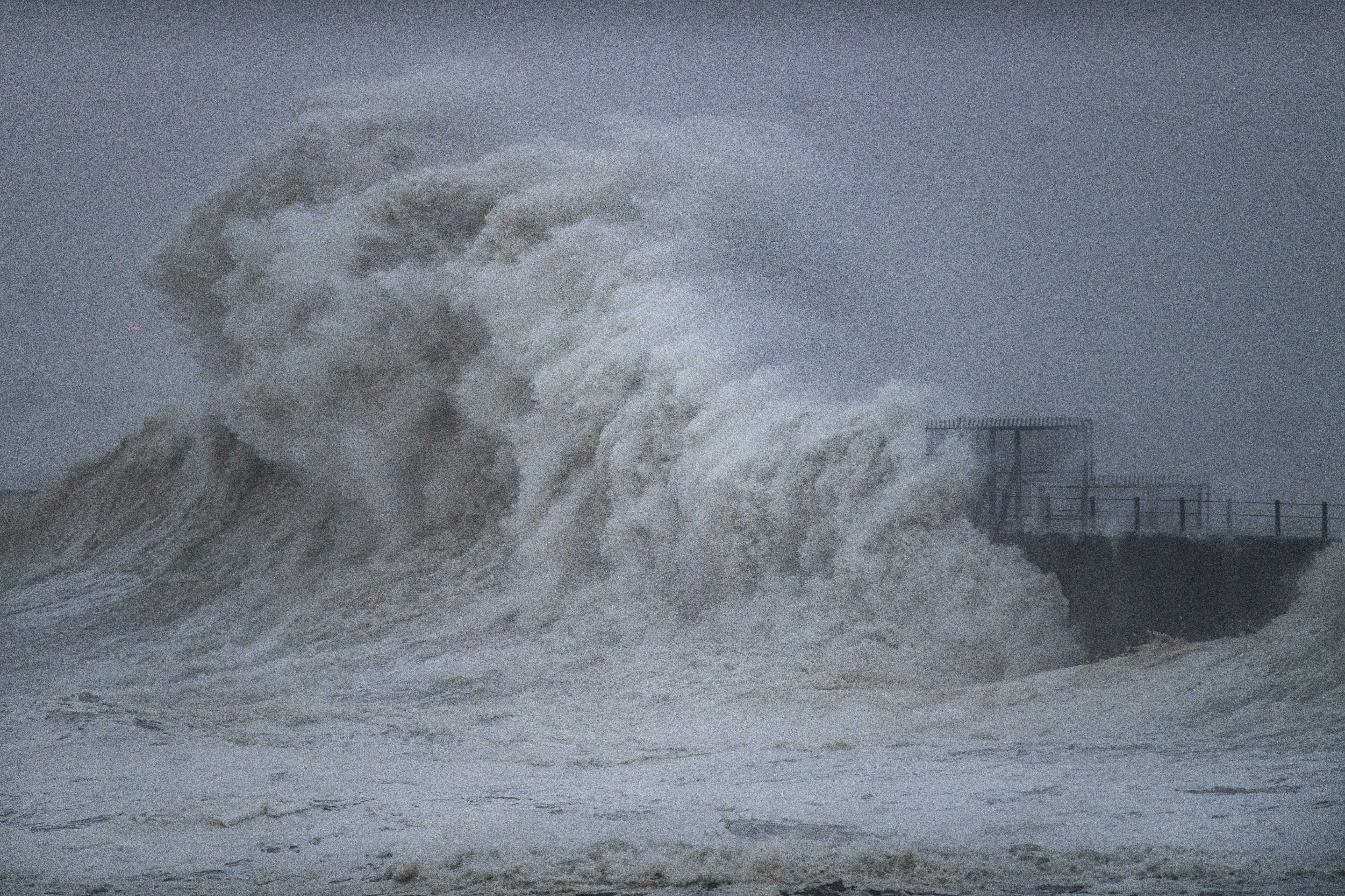 Storm Babet hits the North East Coast of England this morning with waves as big as 20ft