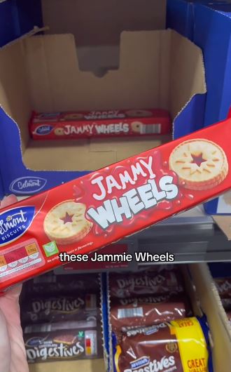 Sie gab bekannt, dass ihr gesagt wurde, dass diese Jammy Wheels genau die gleichen sind wie Jammie Dodgers
