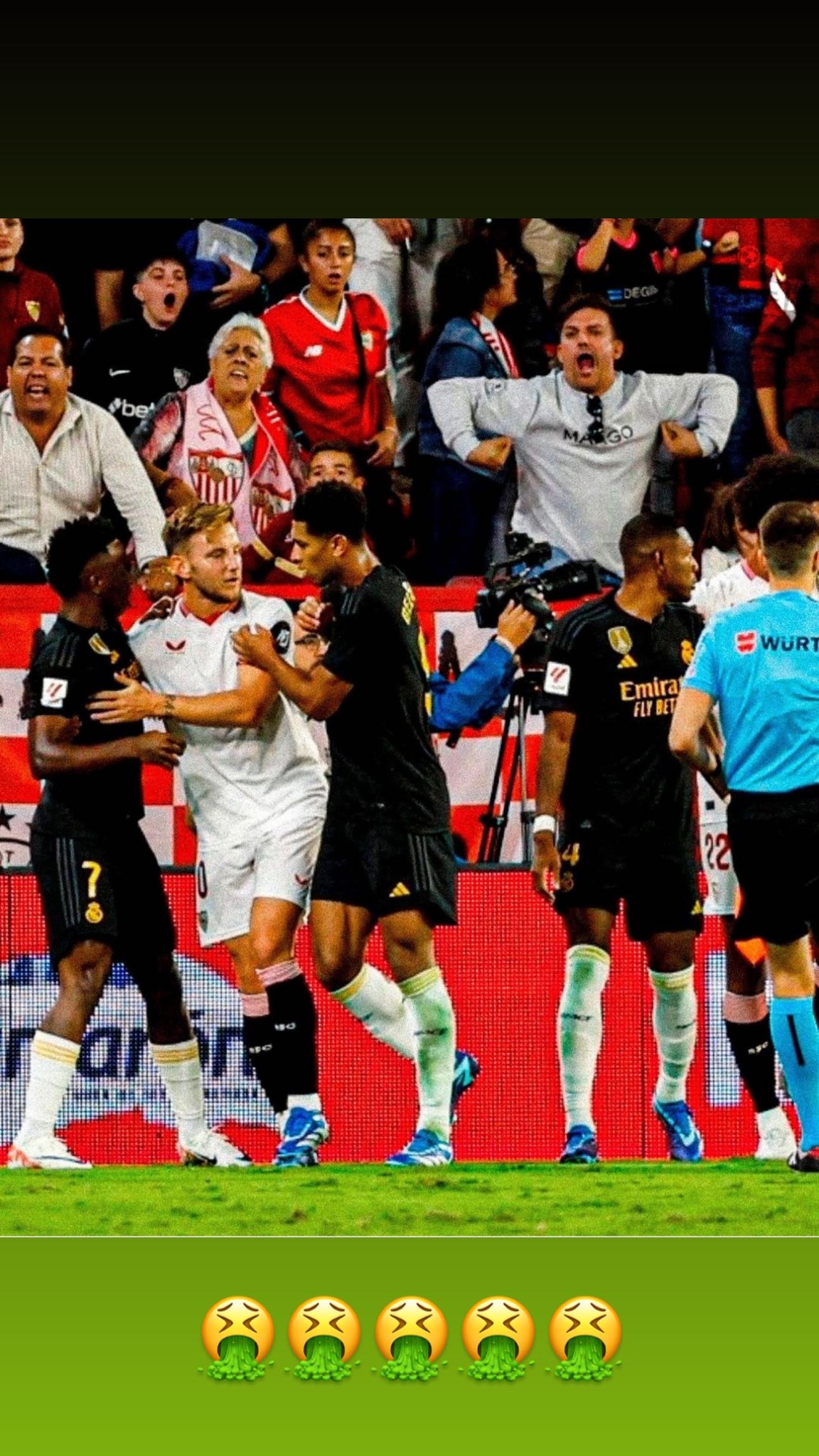 Der Star von Real Madrid teilte ein Bild eines Anhängers, der ihn rassistisch beleidigte