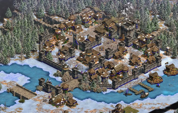 Screenshot von Skyrims Windhelm, nachgebildet in Age of Empires 2