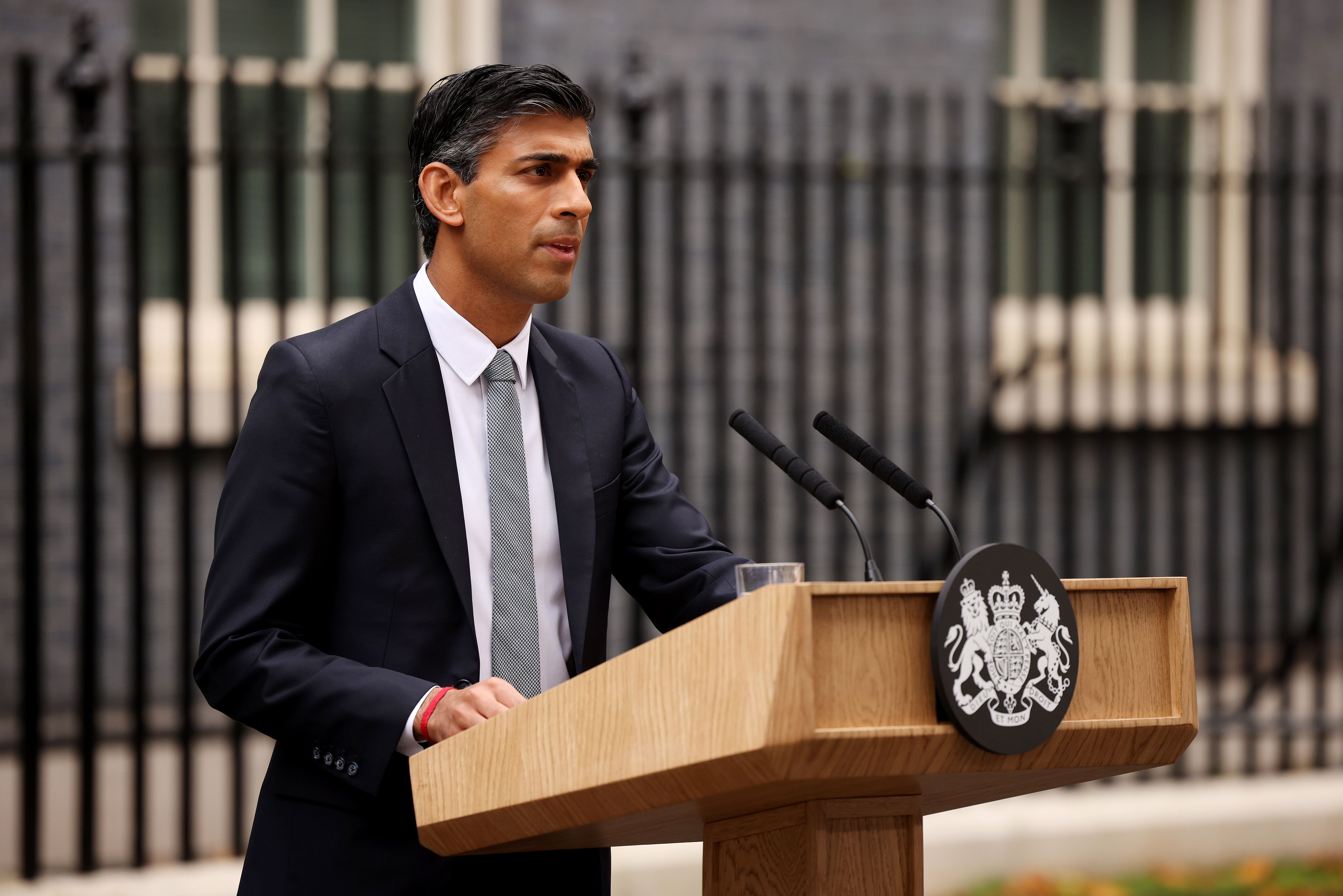 October, 2022: Rishi makes a statement outside Number 10 Downing Street after taking office as the UK's 57th Prime Minister